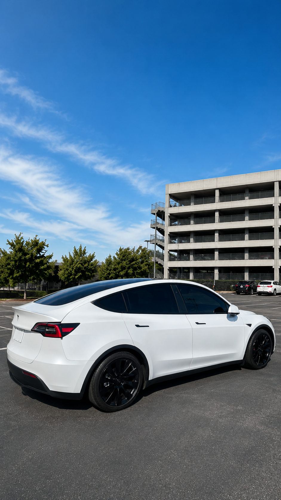 White Tesla with professional window tint in San Francisco